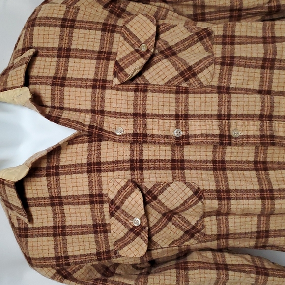 Vintafe Van Cort Flannel Wool Blend Plaid Button Front Shirt Jacket Shacket - Picture 2 of 6